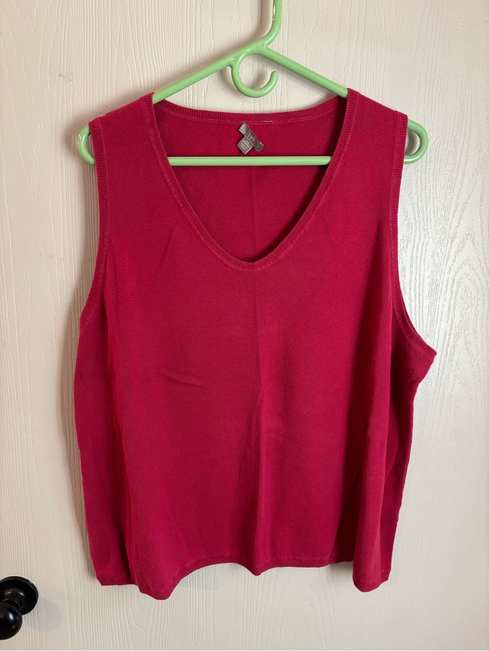 J Jill Women’s Red Sleeveless V-Neck Tank Top 3X